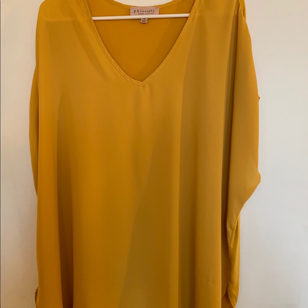 Philosophy mustard yellow blouse